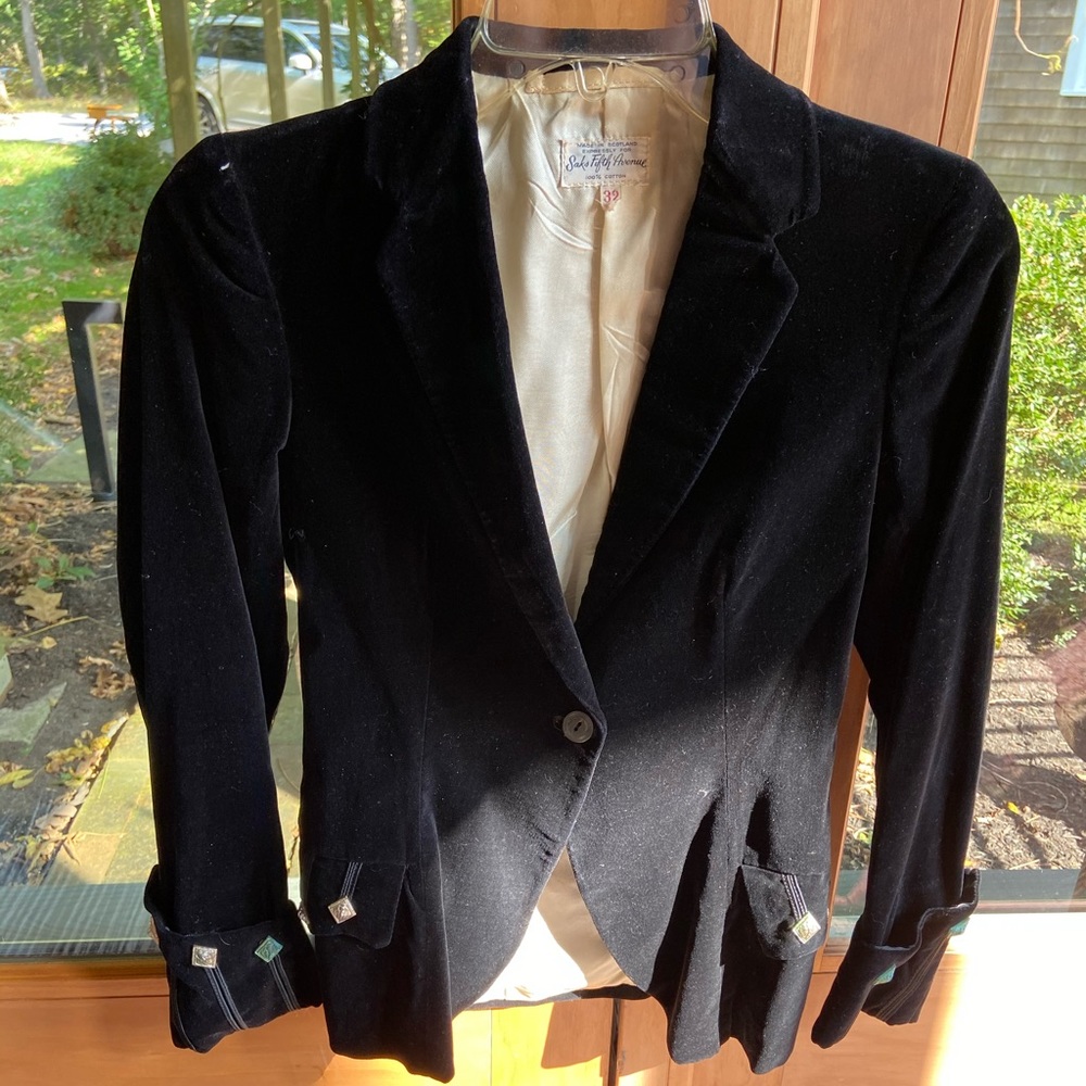 One of a kind vintage velvet Saks Fifth Ave jacket